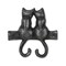 Homeroots Two Hook 5in Black Cast Iron Cats Wall Hook 724073 - alternate 2