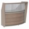 Linea Italia Reception Desk 32 in D X 46 in H, 72 in W X Thermofused Laminate, Clear, Walnut ZUI310 - alternate 1