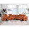 Homeroots Camel Italian Leather Modular L Shaped Six Piece Corner Sectional With Console 534859 - alternate 5
