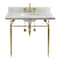 Kingston Brass 36" Carrara Marble Console Sink Set w/ Faucet in Carrara Marble White/Brushed Brass CKVPB3622M87 - alternate 1