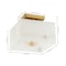 Jonathan Y Alessia 8" 1-Light Modern Contemporary Alabaster/Iron Square LED Semi Flush Mount, White Marbling/Bra JYL1203A - alternate 4