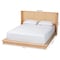 Baxton Studio Glennis Japandi Natural Brown Wood Queen Size Platform Bed with Woven Rattan 257-14010-ZORO - alternate 2