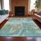 Homeroots 8' X 10' Sky Blue And Ivory Abstract Washable Indoor Outdoor Area Rug 631356 - alternate 5