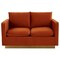 Leisuremod Nervo Upholstered Velvet Loveseat with Gold Frame, Orange Marmalade NS55OR - alternate 3