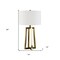 Homeroots 24" Brass Metal Table Lamp With White Drum Shade 524507 - alternate 2