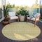 Homeroots 8' Gold Ivory And Taupe Round Tribal Washable Indoor Outdoor Area Rug 582622 - alternate 4