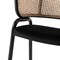 Leisuremod Ervilla Dining Chair with Stainless Steel Legs Velvet Seat and Wicker Back, Black, 2PK EC20BL2 - alternate 5