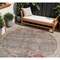 Homeroots 8' Gray Tan And Terra Cotta Round Floral Washable Indoor Outdoor Area Rug 606202 - alternate 1