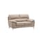 Homeroots 64in Beige And Silver Faux Leather Loveseat 329567 - alternate 1