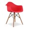 Homeroots Red And Natural Heavy Duty Plastic And Solid Wood Dining Arm Chair 520282 - alternate 2