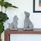 Homeroots Set of Two Gray Polyresin Cat And Dog Figurines, 2PK 633963 - alternate 2
