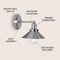 Jonathan Y July 7.88" 1-Light Industrial Farmhouse Metal Vanity Light, Nickel JYL7426B - alternate 4
