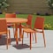 Homeroots Set of Four Orange Heavy Duty Plastic Outdoor Stacking Dining Chairs, 4PK 565215 - alternate 4