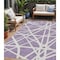 Homeroots 5' X 8' Lavender And Ivory Geometric Washable Indoor Outdoor Area Rug 600469 - alternate 1