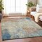 Homeroots 8' X 10' Teal Blue Abstract Washable Indoor Outdoor Area Rug 607731 - alternate 4