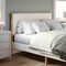 Martha Stewart Flynn Queen Size Solid Wood Platform Bed with Upholstered Base and Headboard, Wood Slat Bottom MG-0900272F-LTB-Q-WH-MS - alternate 3