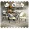 Leisuremod Aria Modern Dining Chair in Leather and Iron Legs with Curved Back in Grey, 4PK AC45GR4 - alternate 3