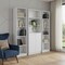 Homeroots Set of Three White Wood Five Tier Modular Bookcase with Two Doors, 3PK 546618 - alternate 4