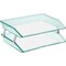 Acrimet Facility 2 Tier Letter Tray Side Load Letter Size Desktop File Organizer Plastic Clear Green 253.5 - alternate 3