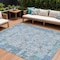 Homeroots 8' X 10' Blue And Silver Patchwork Washable Indoor Outdoor Area Rug 631422 - alternate 1