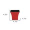 Homeroots 5in Red Recycled Plastic Indoor Outdoor Square Pot Planter 488331 - alternate 2