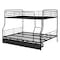 Homeroots Black Full Over Queen Contemporary Metal Bunk Bed With Drawers 590299 - alternate 2