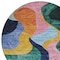 Homeroots 8' Green Orange And Pink Round Abstract Washable Indoor Outdoor Area Rug 604452 - alternate 5