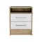 Homeroots 20" White And Natural Wood Two Drawer Nightstand 534900 - alternate 1
