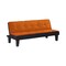 Homeroots 66" Orange Fabric Sofa With Black Legs 285668 - alternate 1