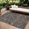 Homeroots 8' X 10' Navy Blue Brown And Red Floral Washable Indoor Outdoor Area Rug 603428 - alternate 1