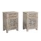 Homeroots 30" Gray Solid Wood Distressed One Drawer Nightstand 521202 - alternate 5
