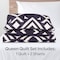 Lavish Home 3-Piece Queen Quilt Bedding Set - Bedspread and 2 Pillow Shams with Geometric Pattern, Navy/White 66-003-PRT-GQ - alternate 2