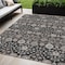 Homeroots 5' X 8' Black Brown And Beige Floral Washable Indoor Outdoor Area Rug 605414 - alternate 1