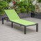Leisuremod Marlin Patio Chaise Lounge Chair with Black Aluminum Frame, Green MLBL-77G - alternate 3
