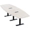 Skutchi Designs Arc Boat Conference Table With Power, 48 in W, 144 in L HAR-ABOT-48X144-T.BK-K458-EBLK - alternate 1