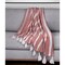 Homeroots 50" X 60" Rust Woven Cotton Striped Throw Blanket with Tassels 548932 - alternate 4