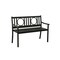 Homeroots 45" Black Metal Geometric Back Garden Patio Bench 611609 - alternate 2