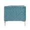 Homeroots 83" Teal Blue Velvet Sofa With Gold Legs 488837 - alternate 2