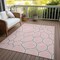 Homeroots 10' X 14' Pink Gray And Ivory Abstract Washable Indoor Outdoor Area Rug 600557 - alternate 4