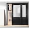 Sartodoors Sliding Closet Bypass Doors 64 x 84 inches, Lucia 22 Matte Black with Rain Glass, Sturdy Rails Mol LUCIA22DBD-BLK-6484 - alternate 3