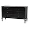 Baxton Studio Callison Spindle Dresser - 6-Drawer Horizontal Cabinet with Turned Accents for Bedroom, Black 271-14742-ZORO - alternate 1