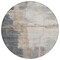 Homeroots 8' Gray Charcoal And Beige Round Abstract Washable Indoor Outdoor Area Rug 588524 - alternate 2
