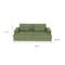 Homeroots 93" Green Corduroy Modular Stainless Steel Sleeper Sofa With Toss Pillows 706812 - alternate 8