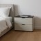 Homeroots 19" Black And Light Gray Wood and Faux Marble Two Drawer Nightstand 719559 - alternate 3