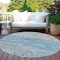 Homeroots 8' Gray And Silver Round Abstract Washable Indoor Outdoor Area Rug 609458 - alternate 2