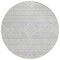 Homeroots 8' Silver And Ivory Round Southwestern Washable Indoor Outdoor Area Rug 593722 - alternate 3