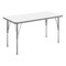 Flash Furniture Wren 48 in x 24 in Adjustable Height Activity Table, Thermal Laminate Top, Short Legs, White XU-A2448-REC-WHT-T-P-GG - alternate 1