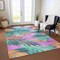 Homeroots 3' X 5' Teal Blue And Aqua Floral Washable Indoor Outdoor Area Rug 611132 - alternate 5