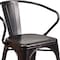 Flash Furniture Black-Antique Gold Metal Indoor-Outdoor Chair with Arms, PK4 4-CH-31270-BQ-GG - alternate 4