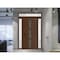 Vdomdoors Front Exterior Prehung Metal-Plastic Door Frosted Glass / MANUX 8112 Walnut / Office Commercial and MANUX8112EXD-WLN-W14+32+14-H80+12-LH-I - alternate 2